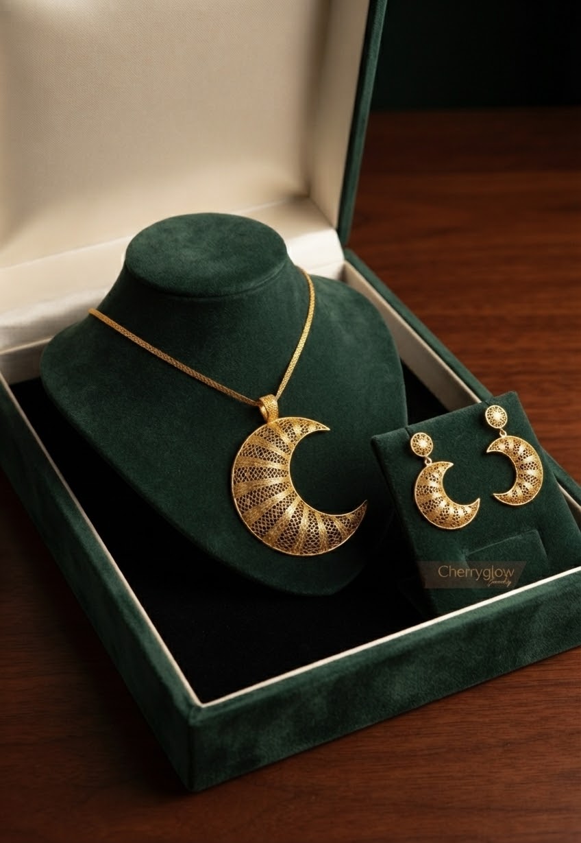 Celestial Moon Gold-Plated Jewelry Set