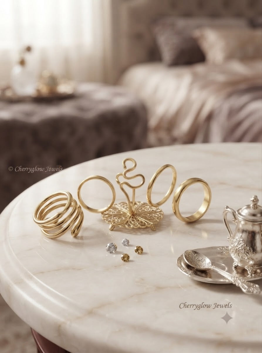 Cherryglow Golden Serpentine Toe Ring Set
