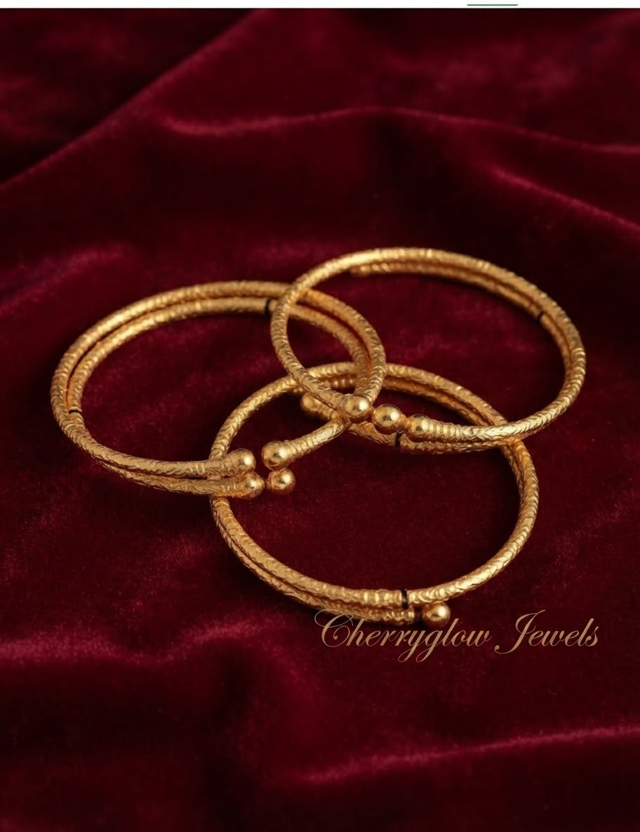 Opulent Textured Ball Bangle Trio