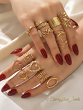 Cherryglow Multi-Band Gold Ring Set